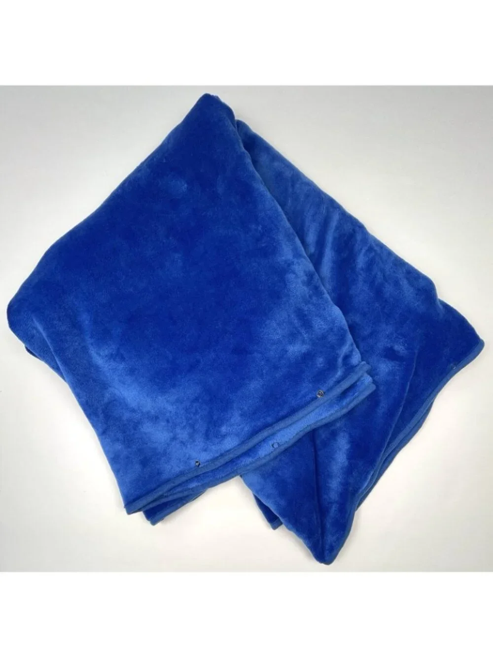 ZERO GRID Royal Blue Fleece Packable Wearable TRAVEL BLANKET w/ Neck Snaps EUC